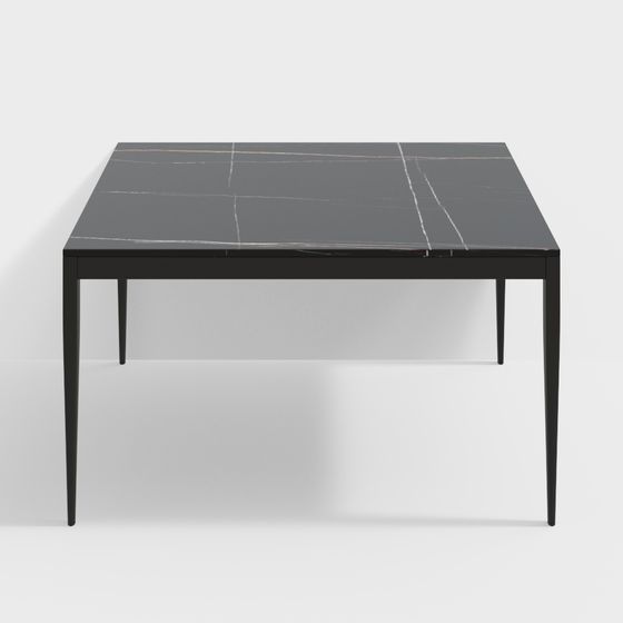 Urban Black Marble Dining Table 3D model