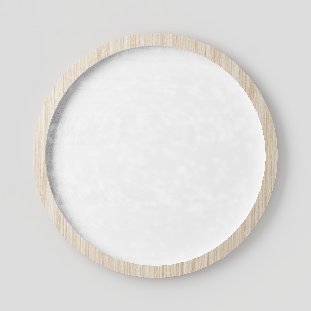 Miroir+rond+bois+50+cm