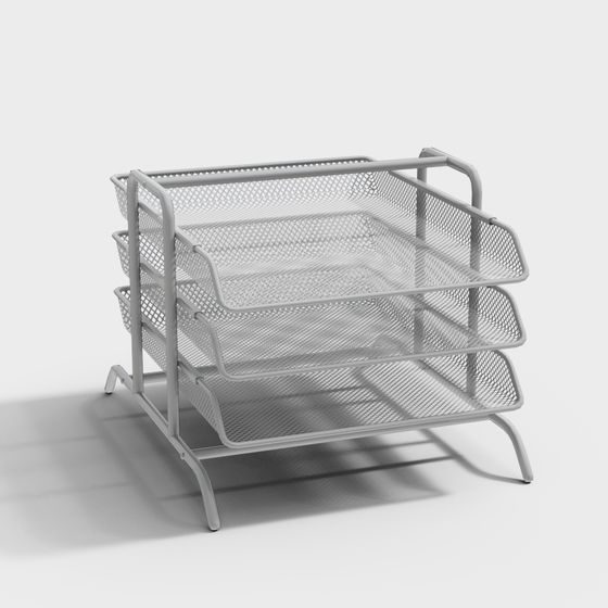 Modern Minimalist Metal File Rack 3D model