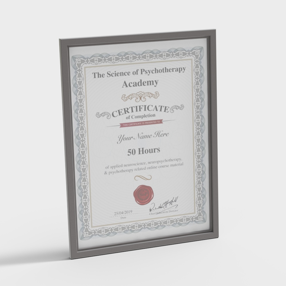 Elegant Low-Poly Certificate Frame 3D model