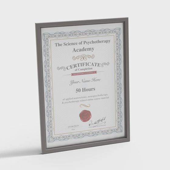 Elegant Low-Poly Certificate Frame 3D model