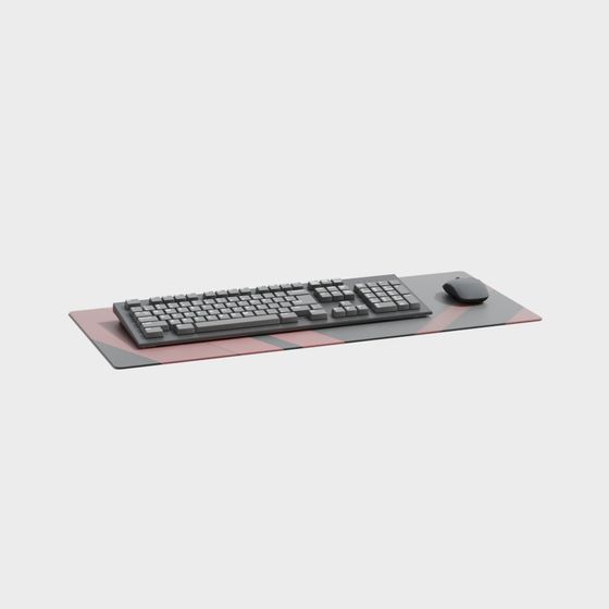 Modern Low-Poly Keyboard and Mouse Set 3D model