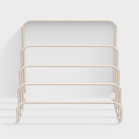 Elegant Metal Bookshelf 3D model for Modern Interiors