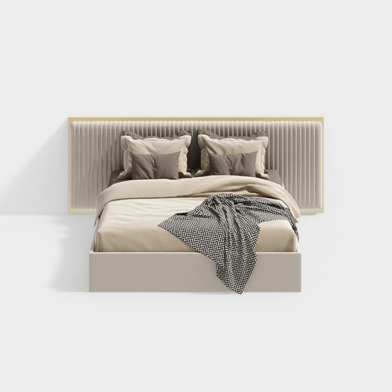 Stylish Low-Poly Bed Frame 3D model for Comfortable Spaces