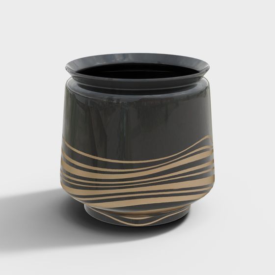 Luminous Black Vase 3D model