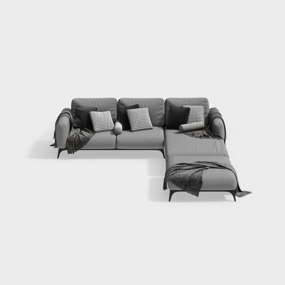 Sophisticated Minimalist Sofa 3D model for Contemporary Spaces