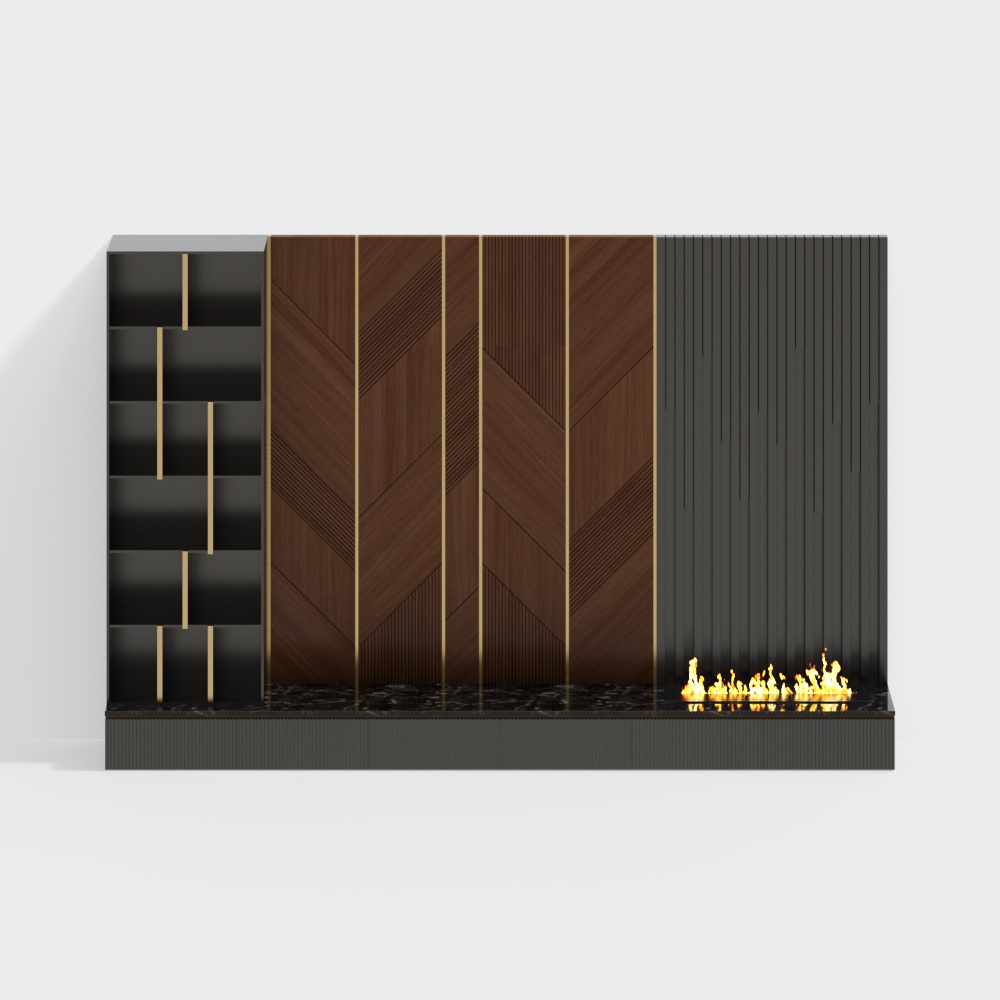 Modern living room background cabinet