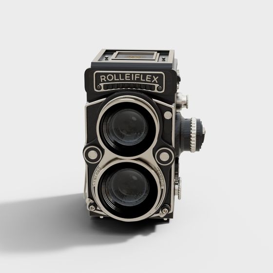 Retro Aesthetic Rolleiflex 3D Model