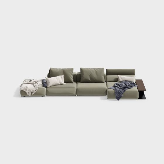 Urban Comfort Low-Poly Sofa 3D Model