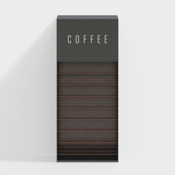 Stylish Black Gold Coffee Cabinet 3D model for Modern Spaces