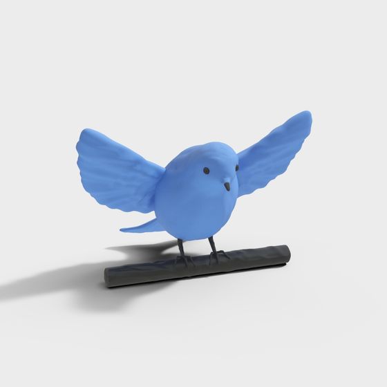 Charming Blue Bird 3D model