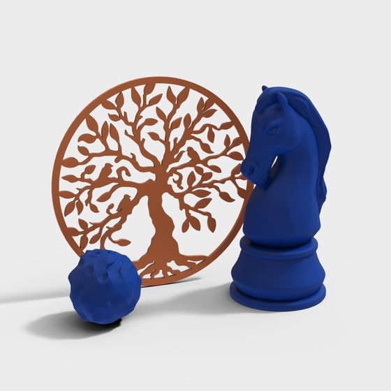 Knight and Tree 3D model