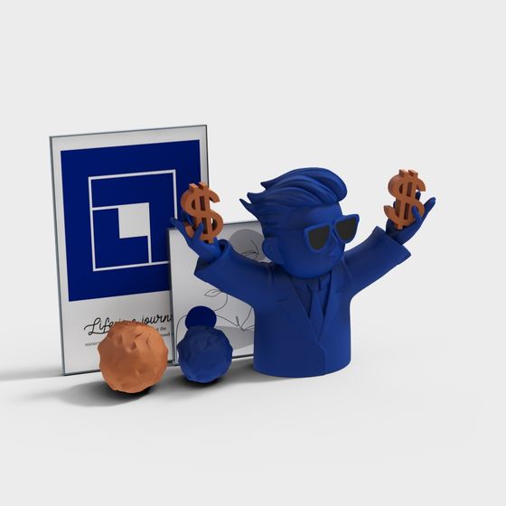 Mr. Wealth Low-Poly 3D Model