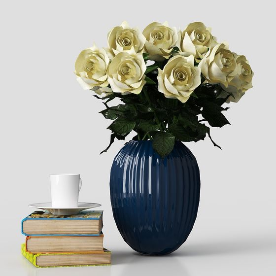 Современная синяя ваза