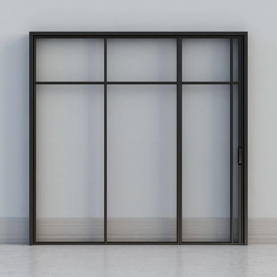 Industrial Style Sliding Door 3D model for Modern Spaces