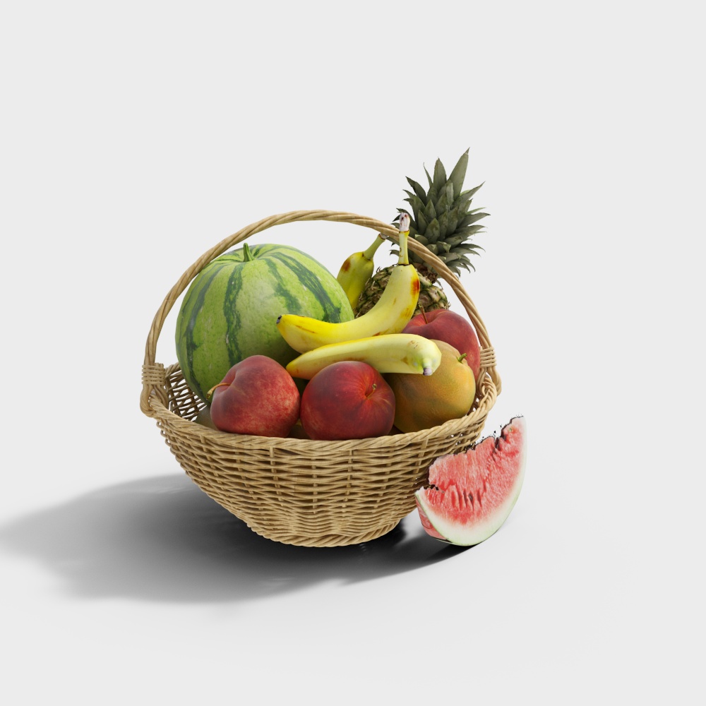 Hỗn hợp trái cây dưa hấu, chuối, dứa