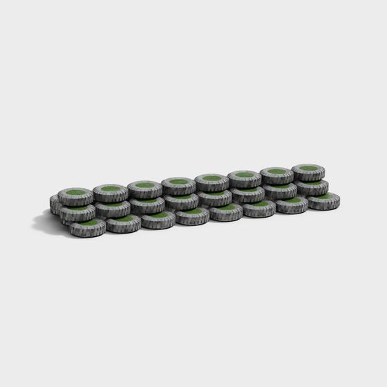 Concrete Tire Stack 3D model for Industrial Design
