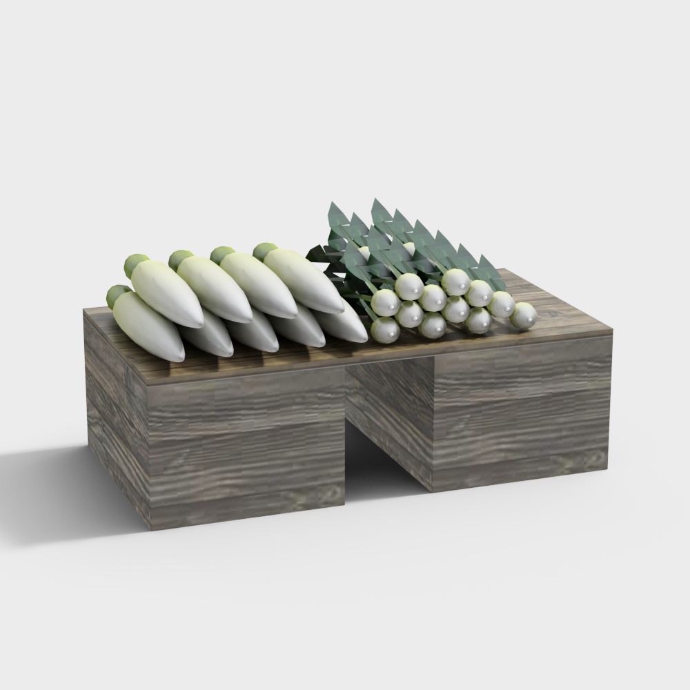 Modern plantation radish vegetable display table