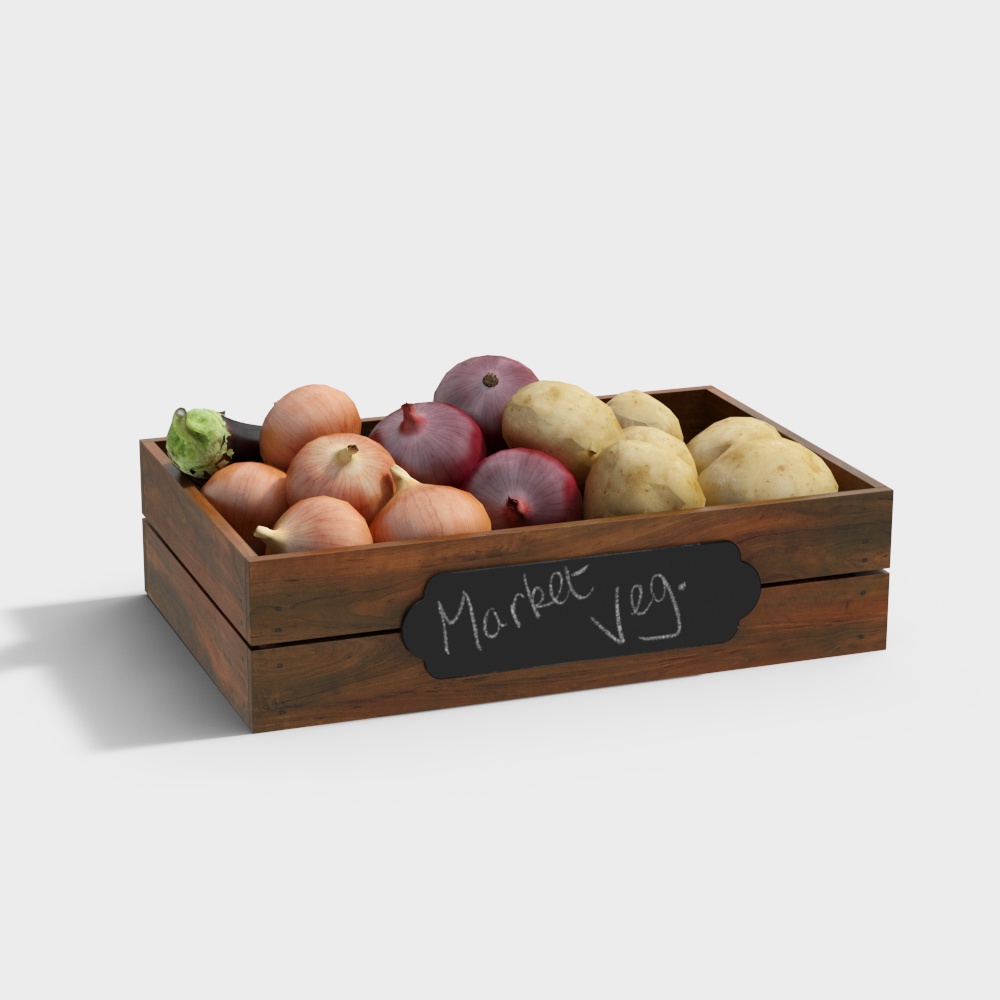 가지, 양파, 감자 및 채소 조합