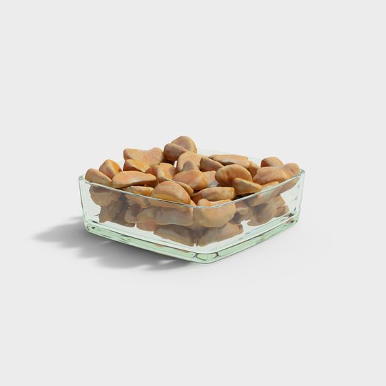 Glass Bowl with Nuts 3D model