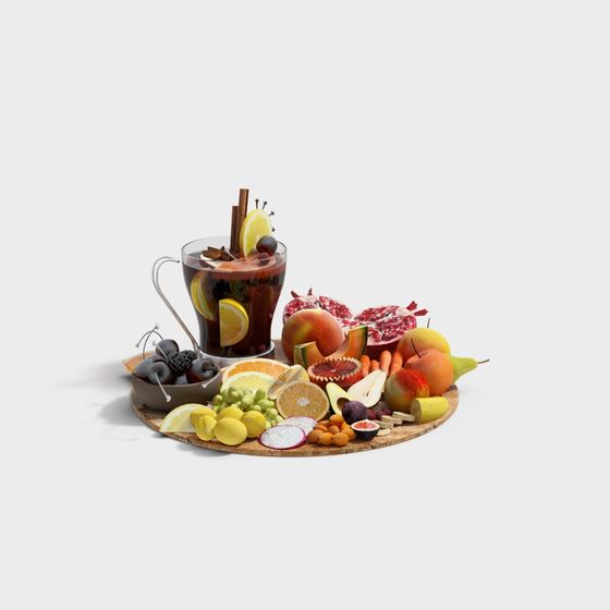Festive Fruit Platter 3D model
