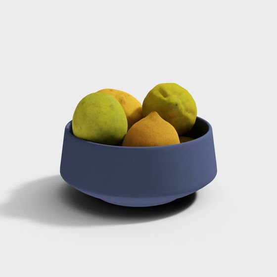 Stylish Low-Poly Fruit Bowl 3D model