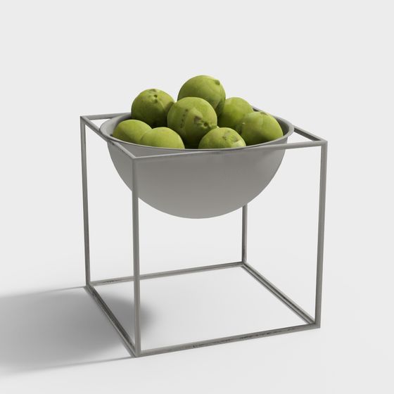 Sleek Fruit Bowl with Lemons 3D model for Modern Spaces