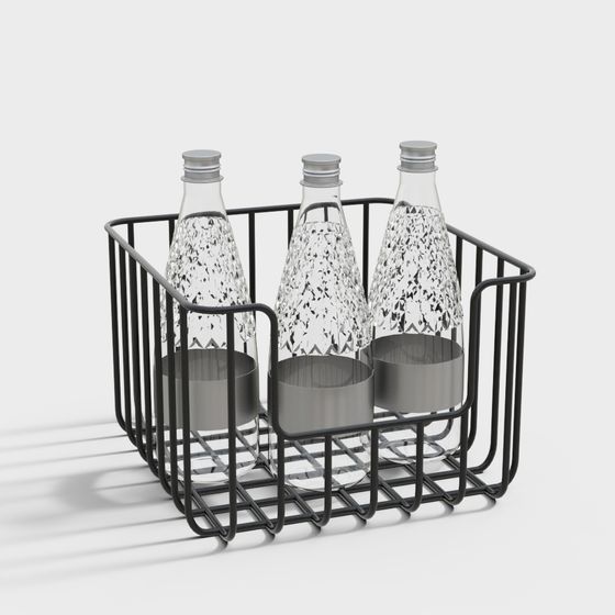 Stylish Glass Bottle Storage Shelf 3D model