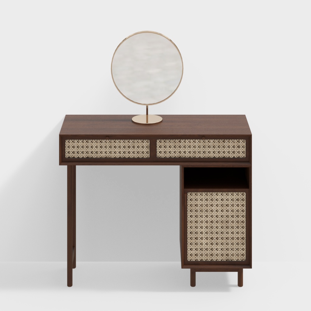 ZG-101 Dressing Table 3D Model in Brown