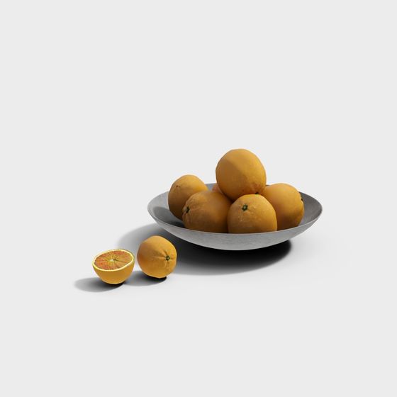 Vibrant Orange and Bowl 3D model