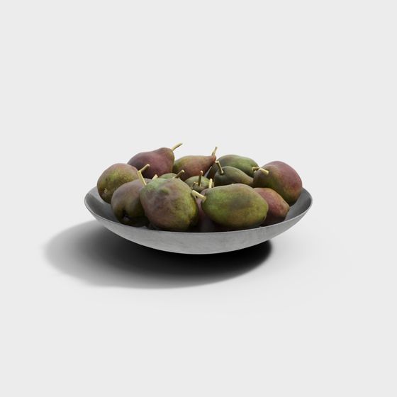 Elegant Green Fruit Bowl 3D model for Creative Projects
