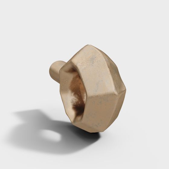 Stylish Low-Poly Golden Knob 3D model