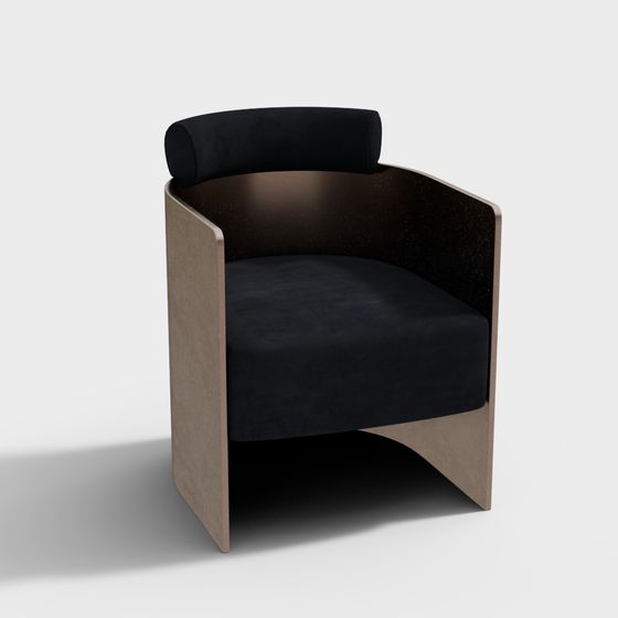 Sophisticated Black Armchair 3D model for Creative Use
