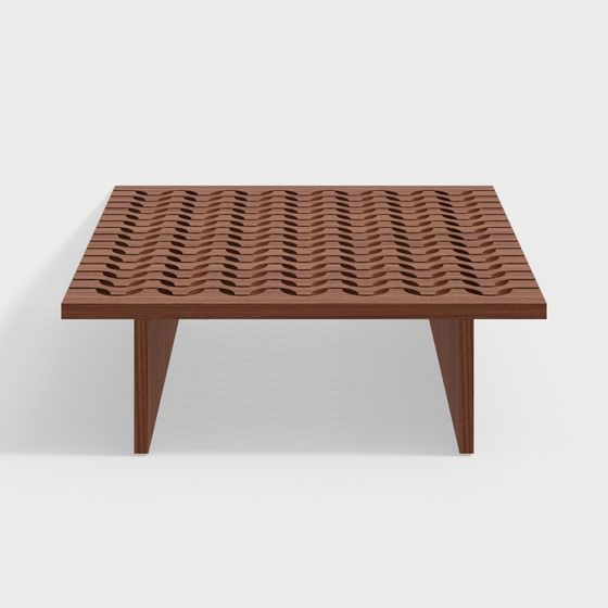 Wave Wood Table 3D model