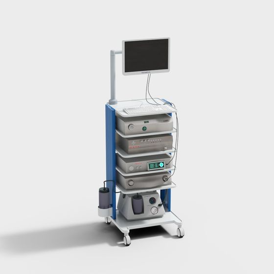 Mobile Diagnostic Cart 3D model for Healthcare