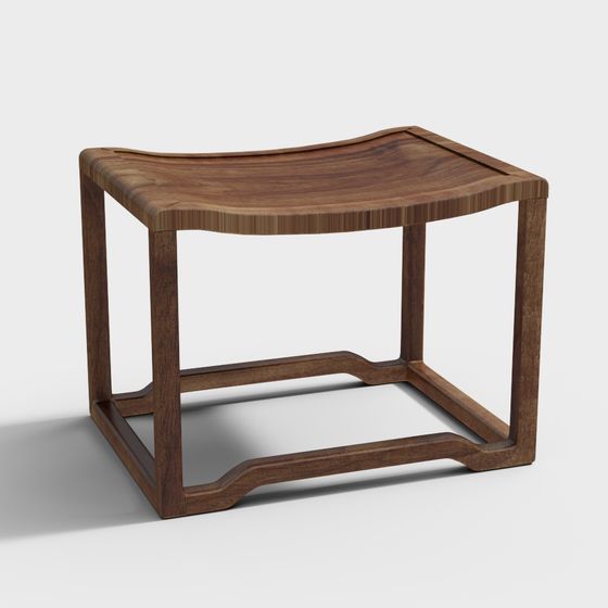 Elegant Wooden Side Table 3D model for Modern Spaces