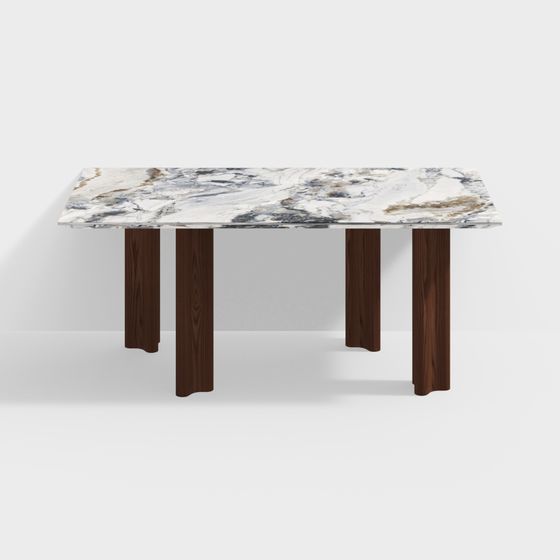 Elegant Marble Dining Table 3D model