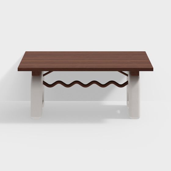 Unique Wave-Base Coffee Table 3D model