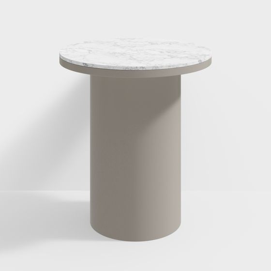 Elegant Low-Poly Marble Side Table 3D model
