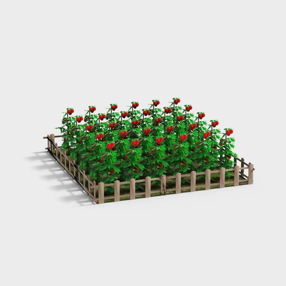 Vibrant Cherry Orchard 3D model