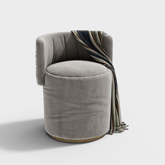 Round Armchair 3D Model for Modern Interiors
