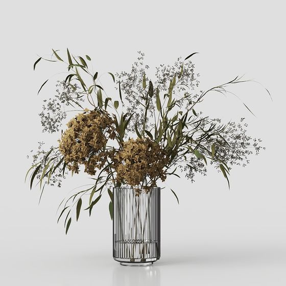 Natural Harmony Low Poly Bouquet 3D model