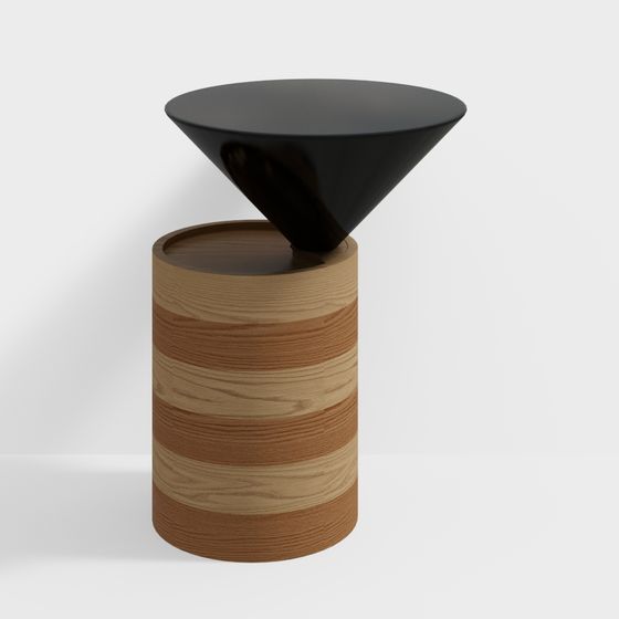 Natural Wood Cone Table 3D model