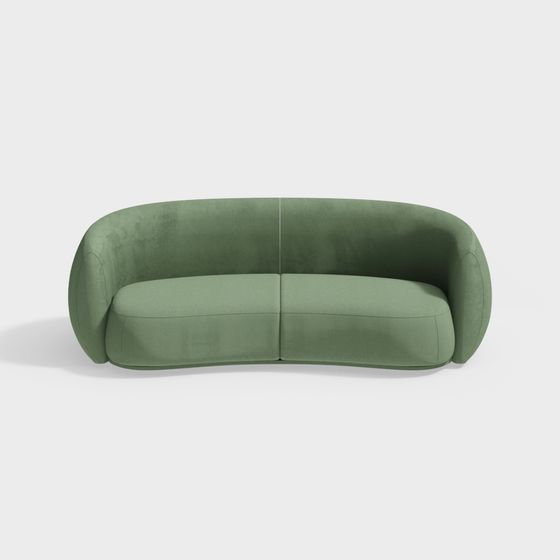 Stylish Curved 3D Sofa Model for Modern Interiors