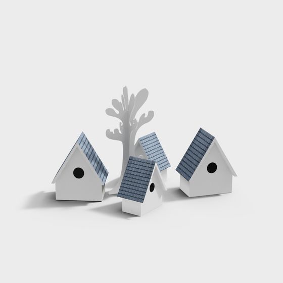 Cozy Birdhouses 3D model for Creative Projects