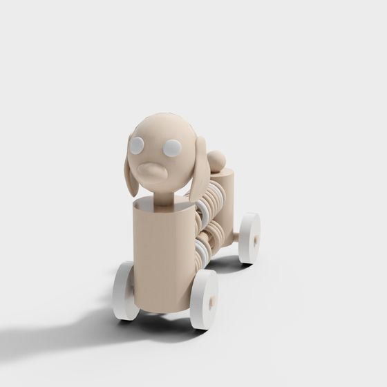 Spring Dog Low-Poly 3D Model