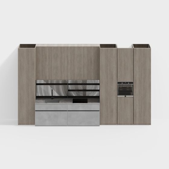 Modern Minimalist Kitchen Cabinet Door 3D model