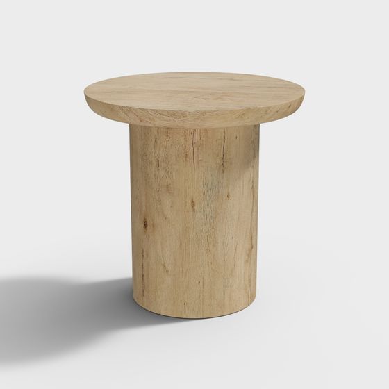 Stylish Round Wooden Table 3D model