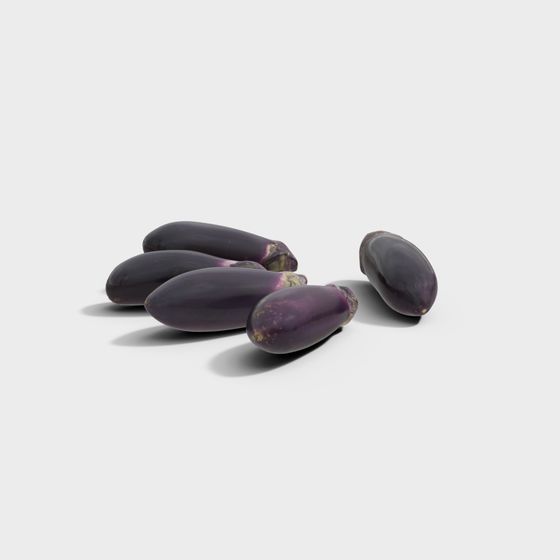 Realistic Purple Eggplant 3D model