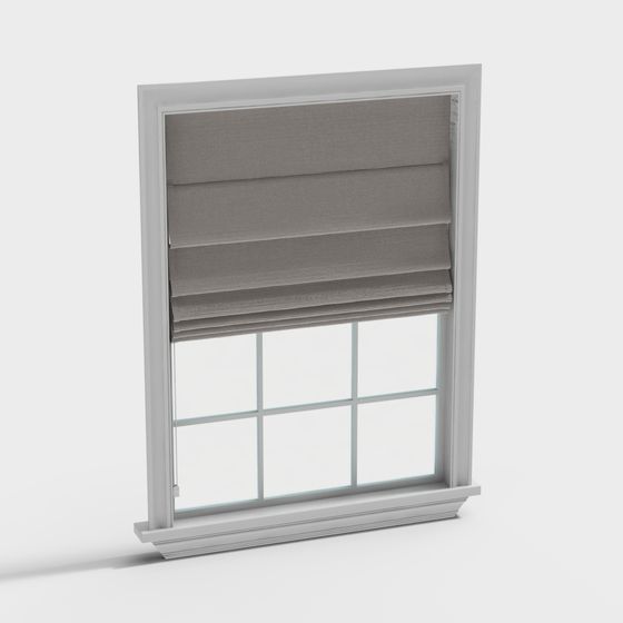 Stylish Roman Window Curtain Frame 3D model